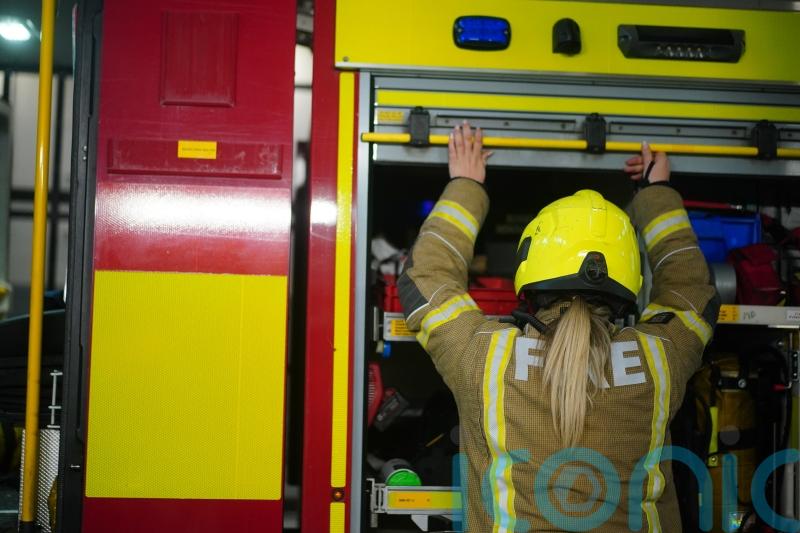 Firefighters battle to put out fire at former hotel near Falkirk