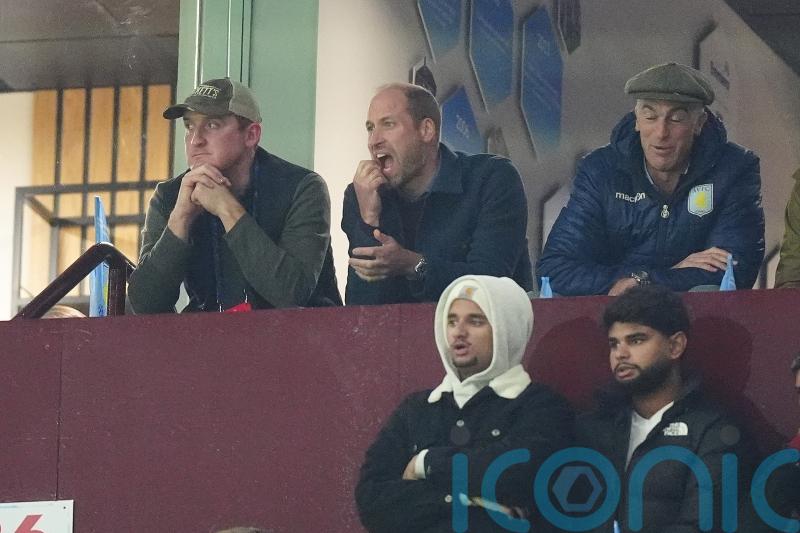 Prince of Wales cheers on Aston Villa in match against Bayern Munich