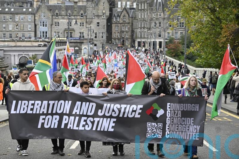 Thousands attend pro-Palestine demonstration in Edinburgh