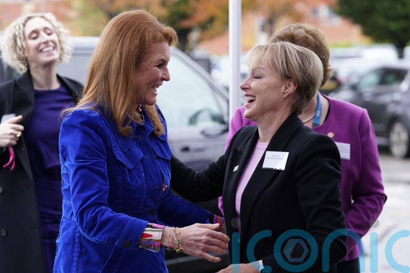 Duchess of York meets Coronation Street star on visit to breast cancer centre