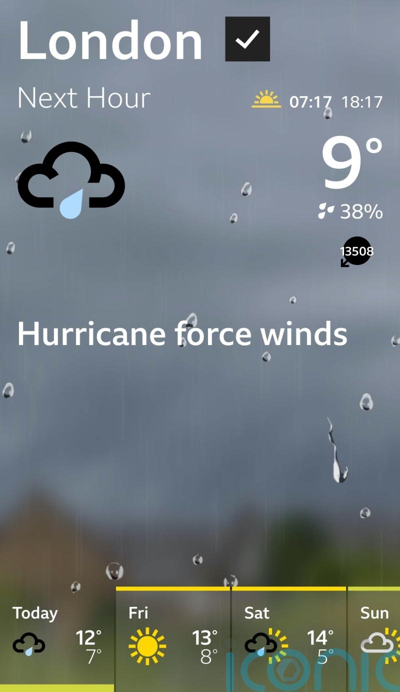 BBC apologises for weather app forecasting ‘hurricane force winds’ for UK