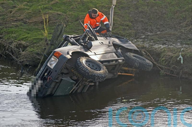 Son clung to roof of submerged 4×4 as he tried to rescue father and two friends