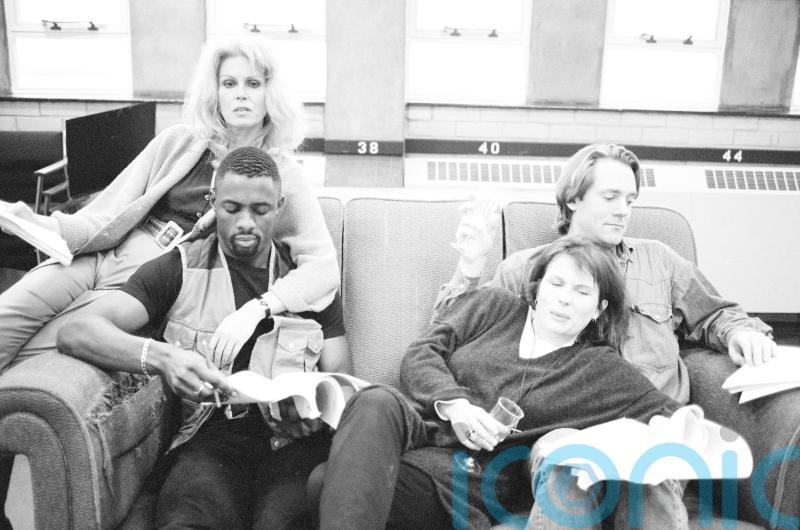 Idris Elba rehearses with Absolutely Fabulous stars in never-seen-before picture