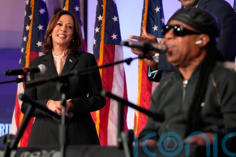 Stevie Wonder sings for Kamala Harris as she urges churchgoers to vote