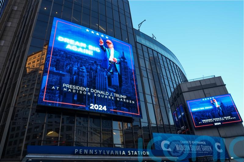 Trump veers away from swing states for hometown rally at Madison Square Garden
