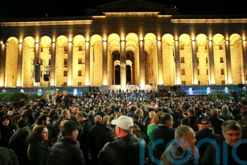 Tens of thousands rally in Georgia to denounce parliamentary election
