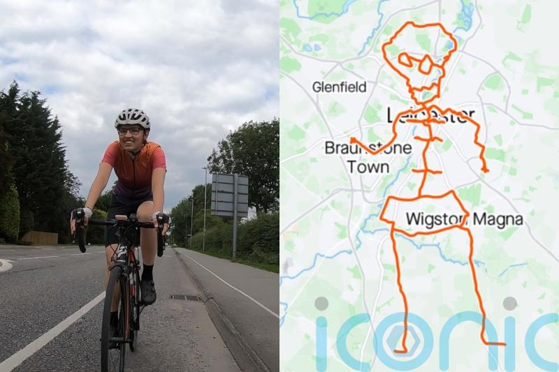 Avid cyclist creates skeleton-shaped route for Halloween-themed bike ride