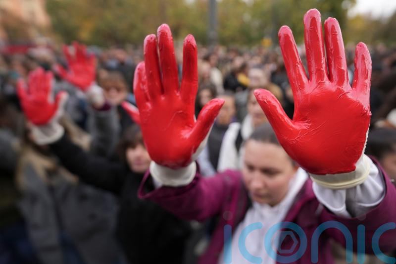 Protesters demand arrests over fatal station roof collapse in Serbia