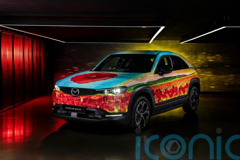 Mazda creates an MX-30 poppy art car for Race of Remembrance