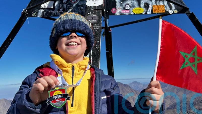 Eight-year-old completes ’emotional’ climb up highest peak in north Africa