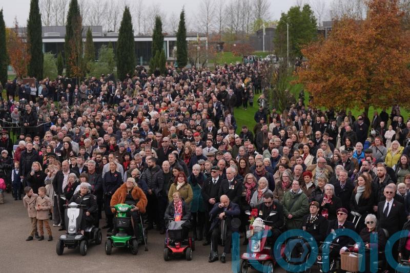 Hundreds mark Remembrance Sunday at National Memorial Arboretum