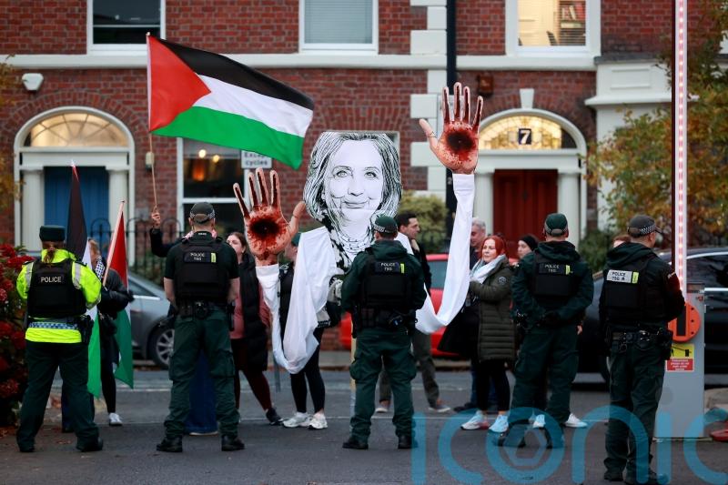 Four arrested after protests during Clinton visit to Queen’s University