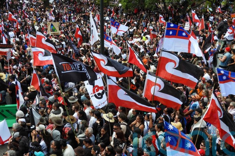 Crowds throng New Zealand’s Parliament grounds in support of Maori rights