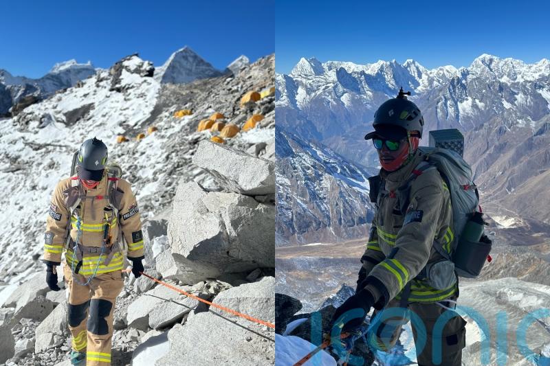 ‘Climbing mountains helps me decompress after fighting fires – now I want to be the first to summit Everest in uniform’