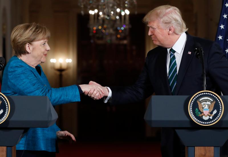 German ex-leader Merkel says she felt sorrow at Trump’s comeback