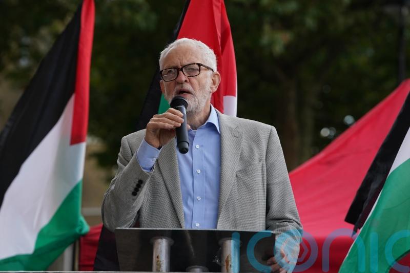 Corbyn misses pro-Palestine march after train cancelled due to Storm Bert