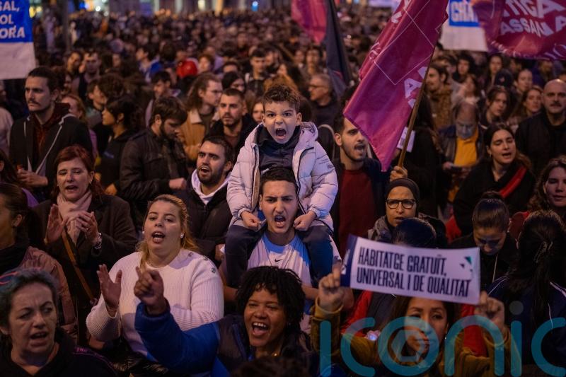 Tens of thousands protest in Barcelona over soaring rental costs