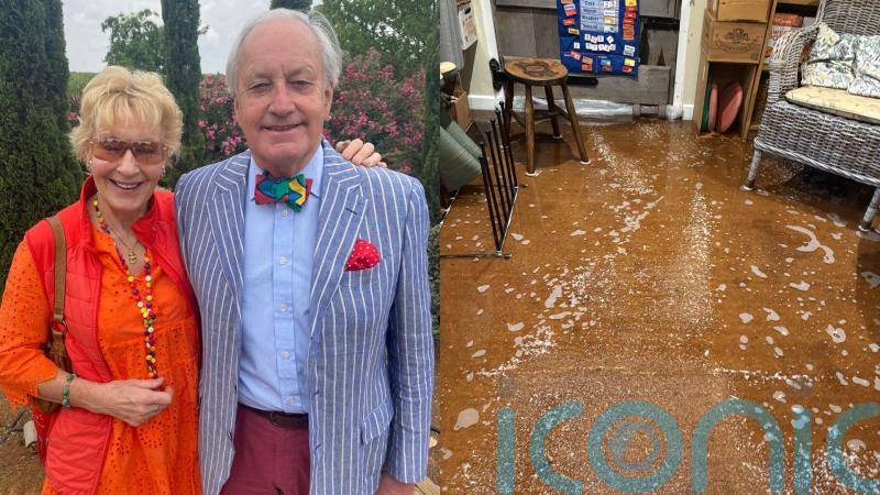 TV personality Christine Hamilton’s kitchen submerged by Storm Bert floods