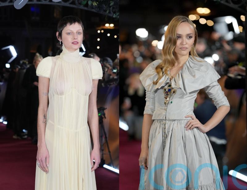 Emma Corrin sports risqué evening gown while Lily-Rose Depp goes Gothic at Nosferatu premiere