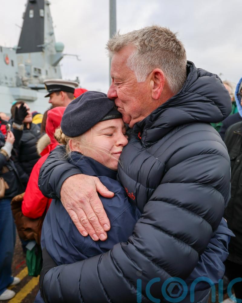 Sailors on Royal Navy destroyer home for Christmas after six-month mission