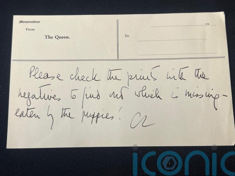 Late Queen’s ‘print eaten by puppies’ note to photographer sells at auction