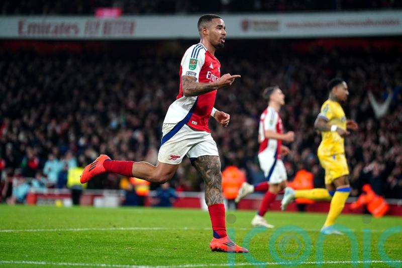 Gabriel Jesus nets second-half treble to send Arsenal into Carabao Cup last four