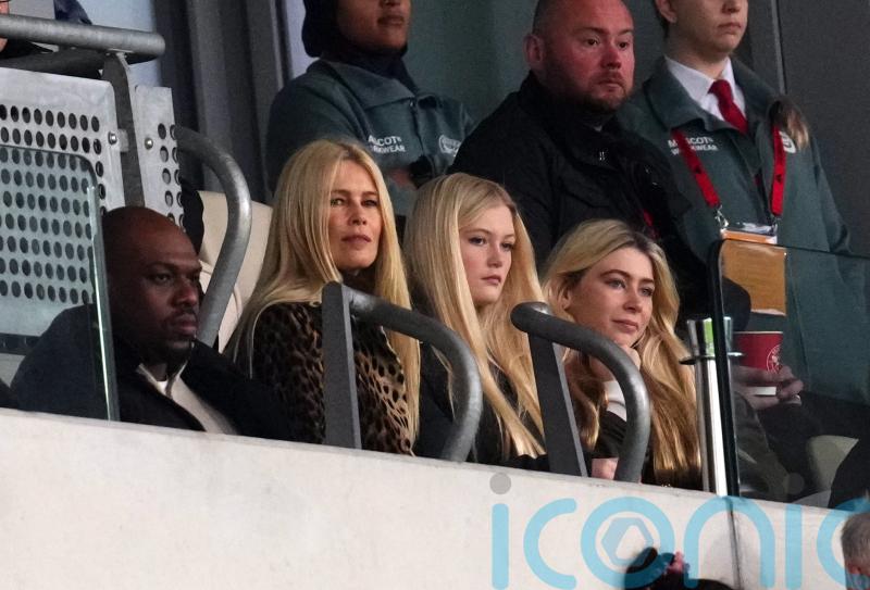 Claudia Schiffer watches Premier League game at London stadium