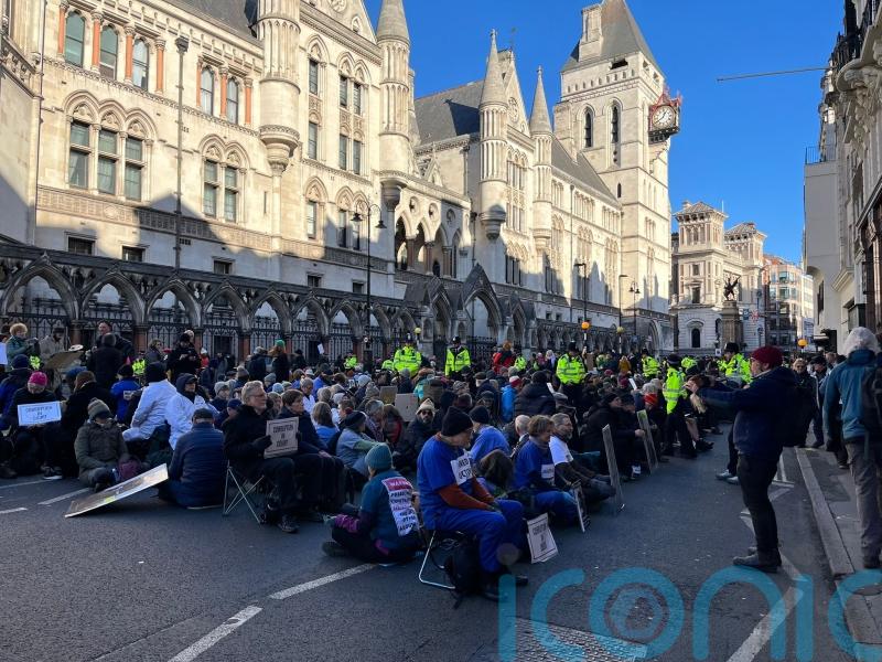 Sit-down demonstration held amid Court of Appeal challenges to protest sentences