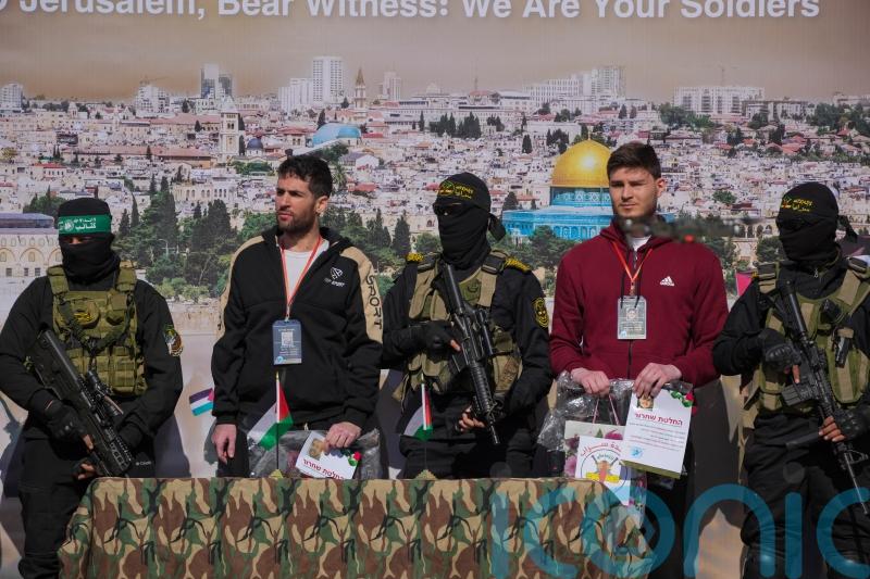 Israel receives three hostages after Hamas releases them to Red Cross in Gaza