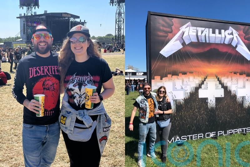 Metalheads who locked eyes at Metallica gig now married after rock festival honeymoon and 150 concerts together