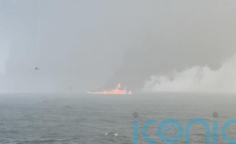 Vessels in North Sea collision burned throughout night