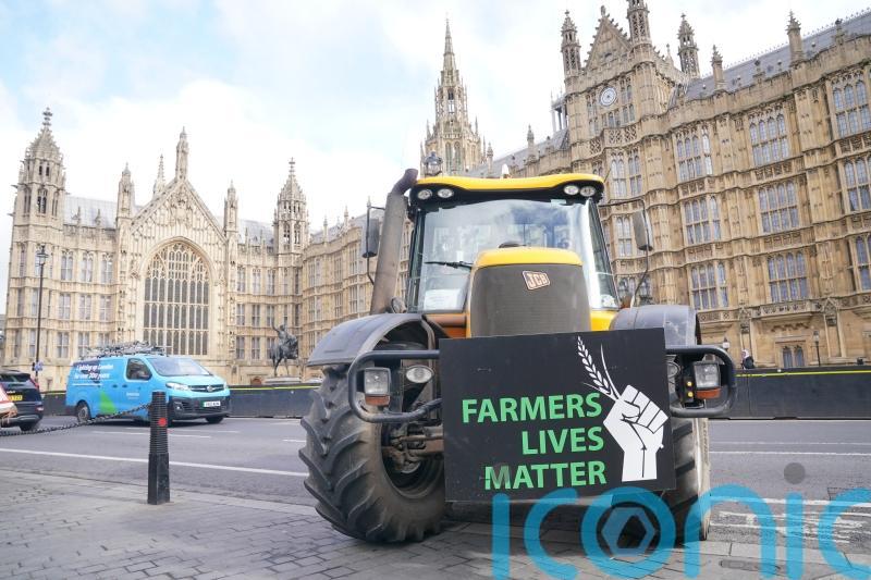 Government accused of &lsquo;crucifying&rsquo; farmers as protest held at Westminster