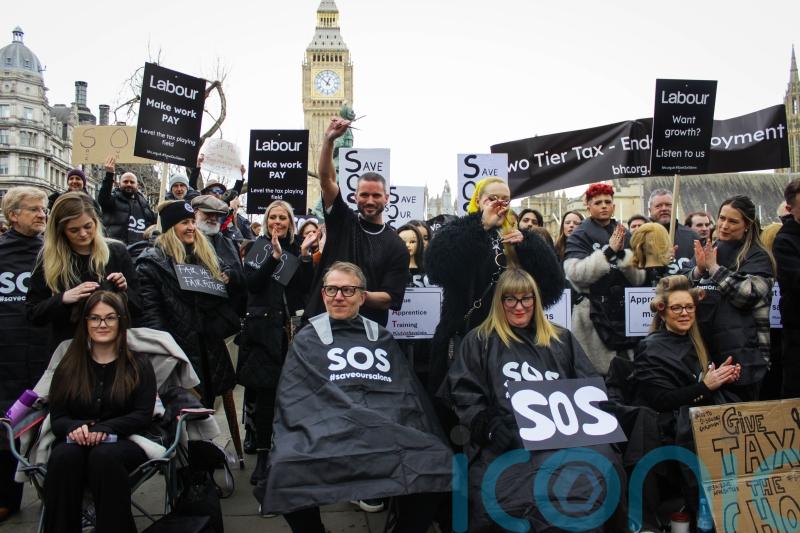 Hairdressers call for tax reform in &lsquo;save our salons&rsquo; Westminster protest