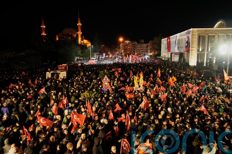 Thousands rally outside Istanbul city hall for second night over mayor’s arrest