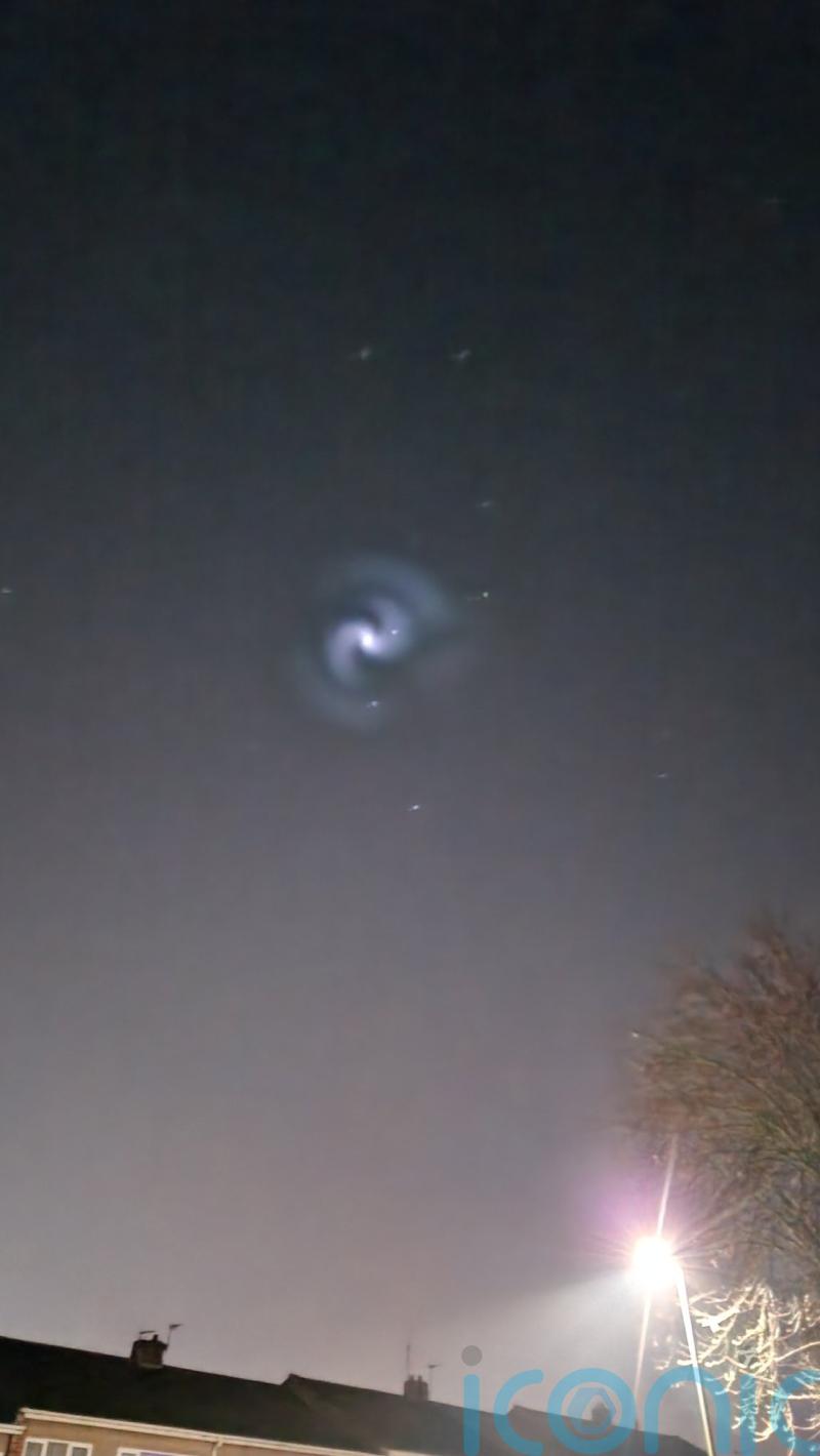 SpaceX launch more than 4,000 miles away blamed for glowing spiral in UK skies