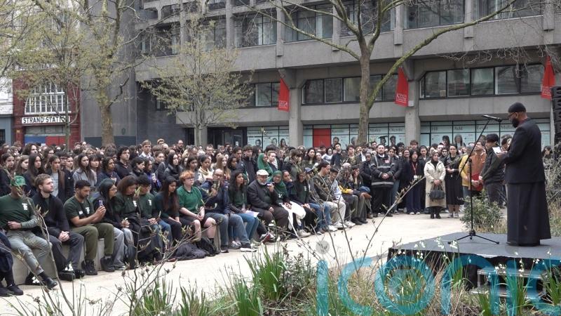 Vigil held for student who died after being hit by van near campus