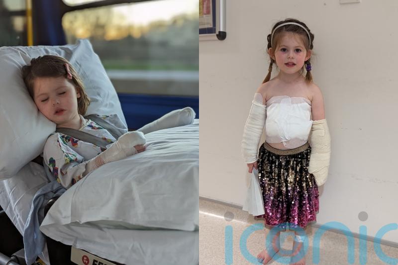 Girl, three, whose skin ‘fell off’ after accident with boiling water says she wants to become a nurse to help others