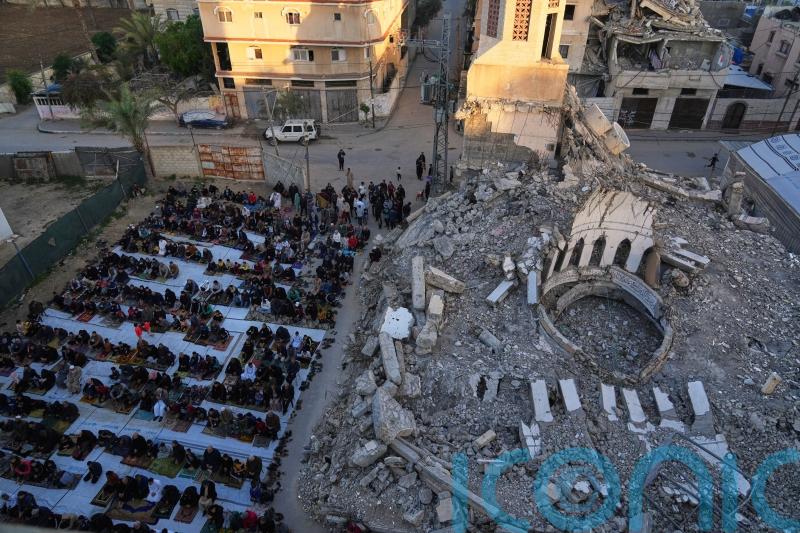 Eid prayers held outside demolished mosques in Gaza Strip