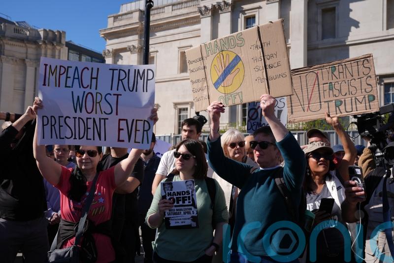 Hundreds gather in central London for protest against Trump administration