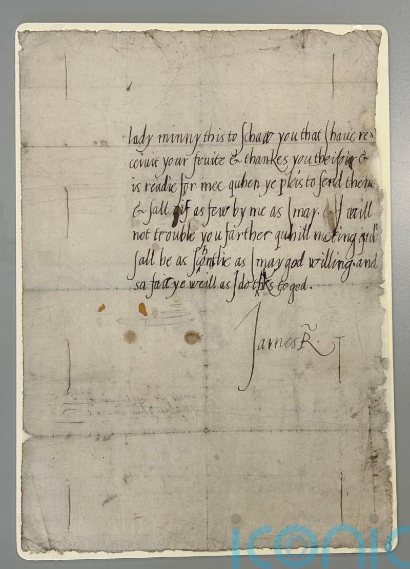 The first known letter written by King James VI to go on show