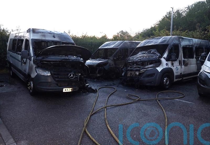 Fire destroys seven minibuses used by disabled people and school children