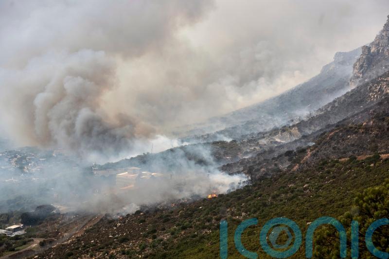 Large fires are burning on the slopes of South Africa’s famous Table Mountain