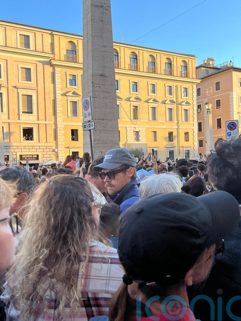 Harry Styles spotted in crowd during Pope Leo XIV’s first address in Rome