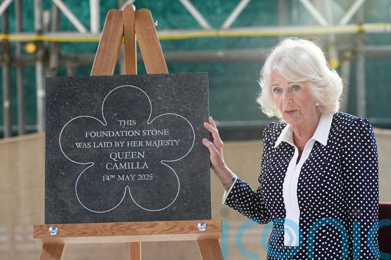 Camilla unveils foundation stone for new Westminster Abbey building