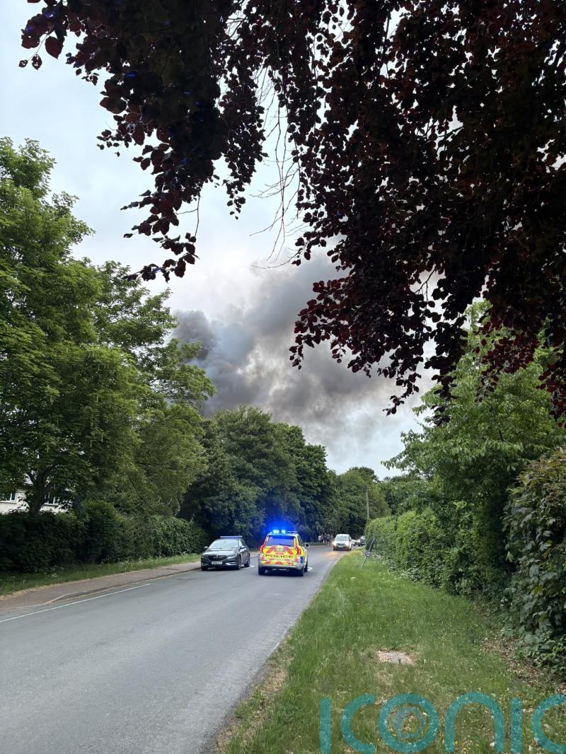 Huge fire and ‘multiple explosions’ heard at former RAF airfield