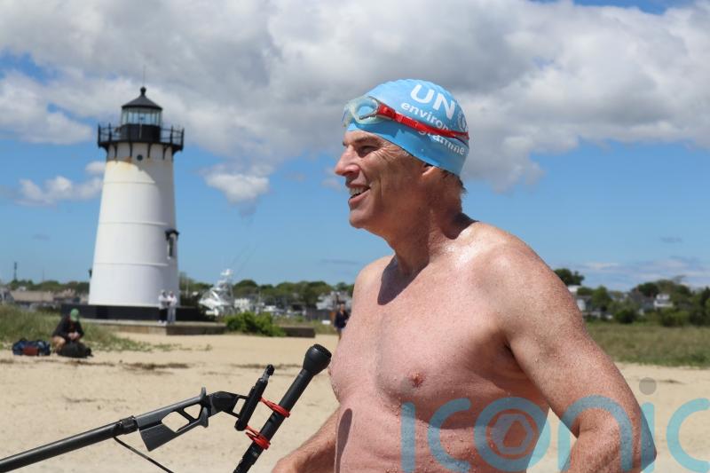 Lewis Pugh warns we must protect sharks as he completes swim to mark Jaws’ 50th
