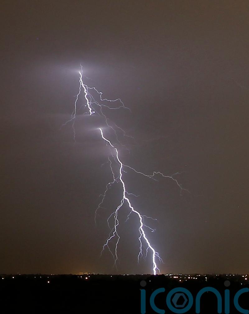 Lightning strike sets house on fire blocking road