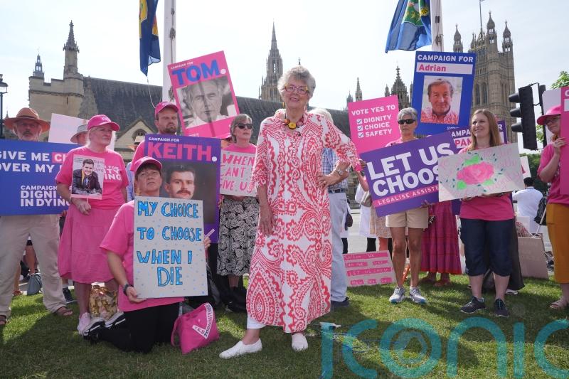 Campaigners for and against assisted dying make feelings known at Westminster