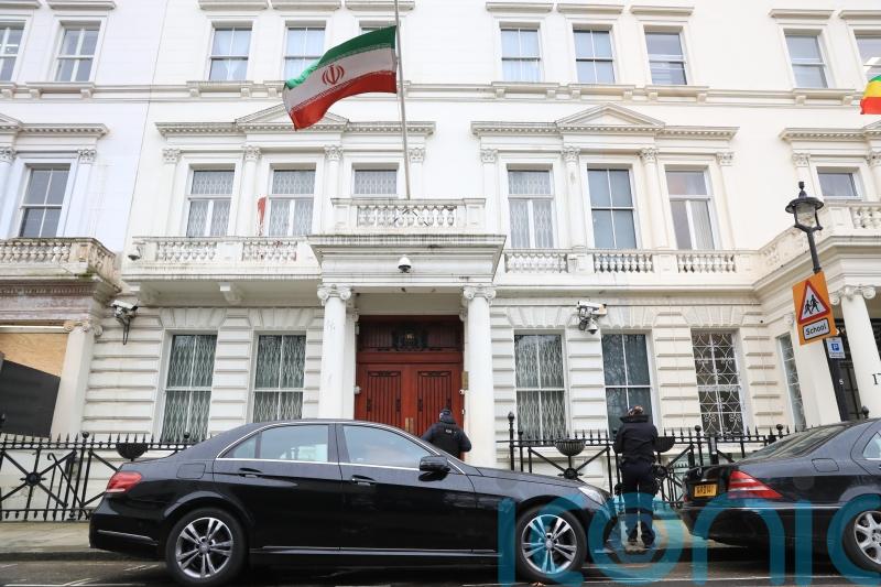 Seven men arrested after two people injured at protest outside Iranian Embassy
