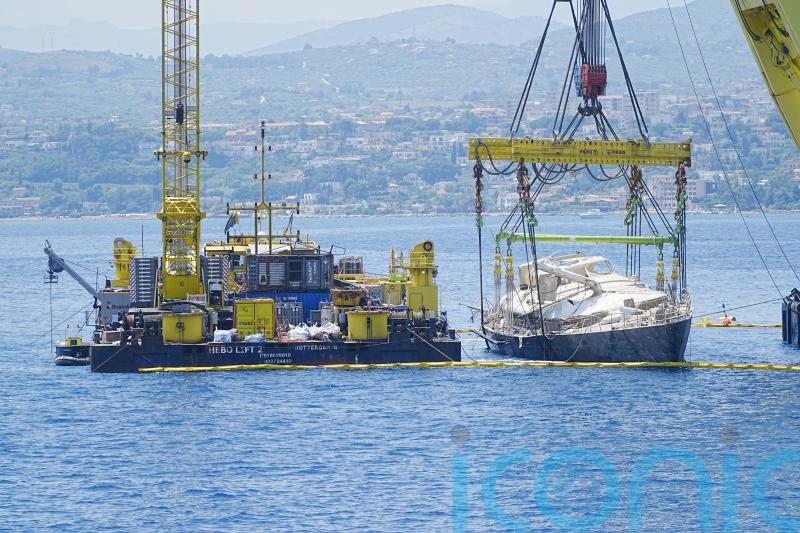 Mike Lynch’s superyacht fully raised above water for first time since it sank